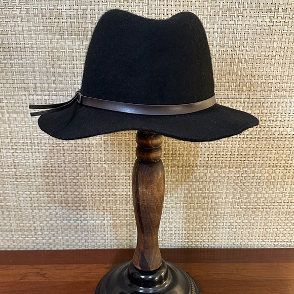 🌟2xHP🌟Black 100% Wool Wide Brim Fedora by Free Press - Picture 6 of 9